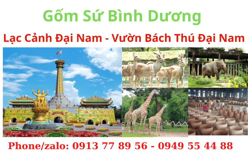 THAM QUAN GỐM SỨ BÌNH DƯƠNG - KDL ĐẠI NAM - VƯỜN BÁCH THÚ ĐẠI NAM